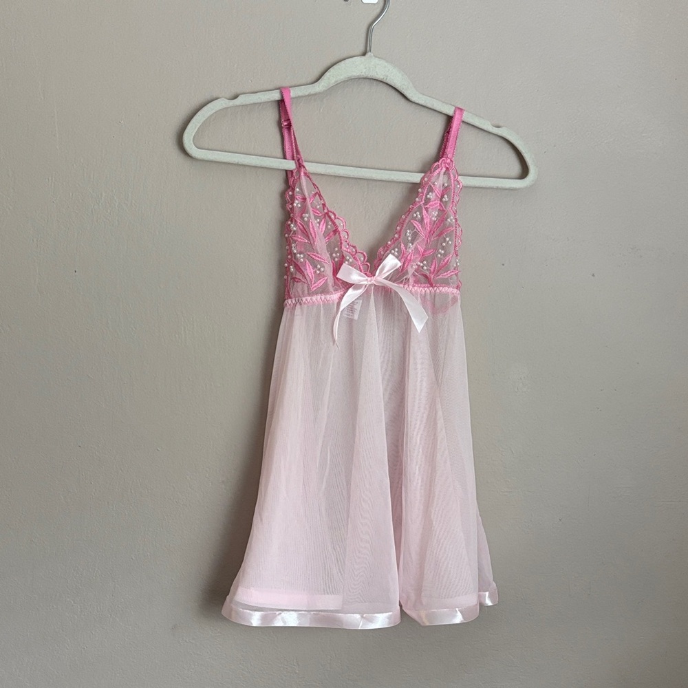 Pink Lace Babydoll size small